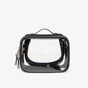 Calpak Small Clear Cosmetics Case in Black